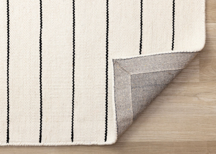 Ascent White Black Striped Rug