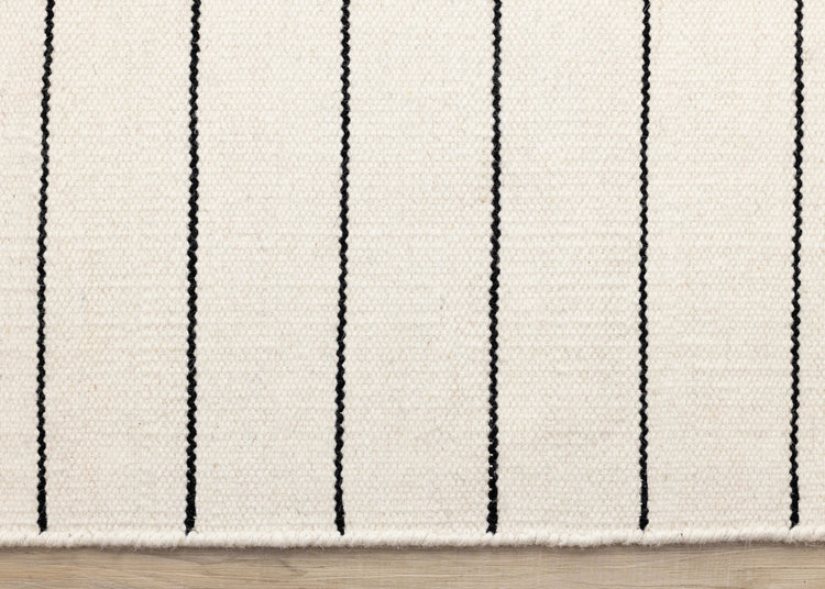 Ascent White Black Striped Rug