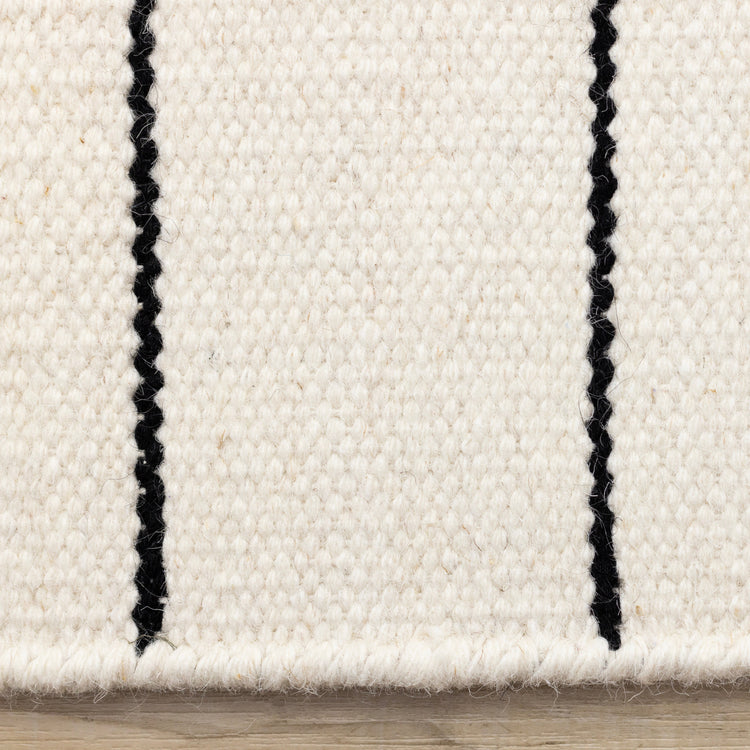 Ascent White Black Striped Rug