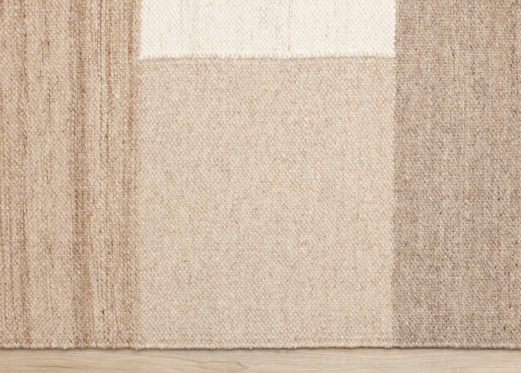 Ascent Taupe Beige White Stacked Squares Design Rug