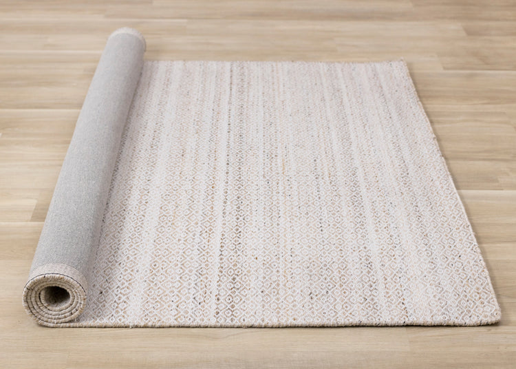 Aspen Beige Cream Rhombus Pattern Woven Rug