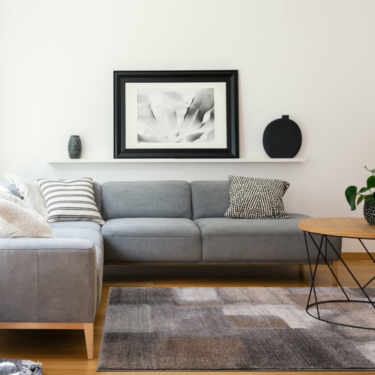 Breeze Grey Simple Patches Rug