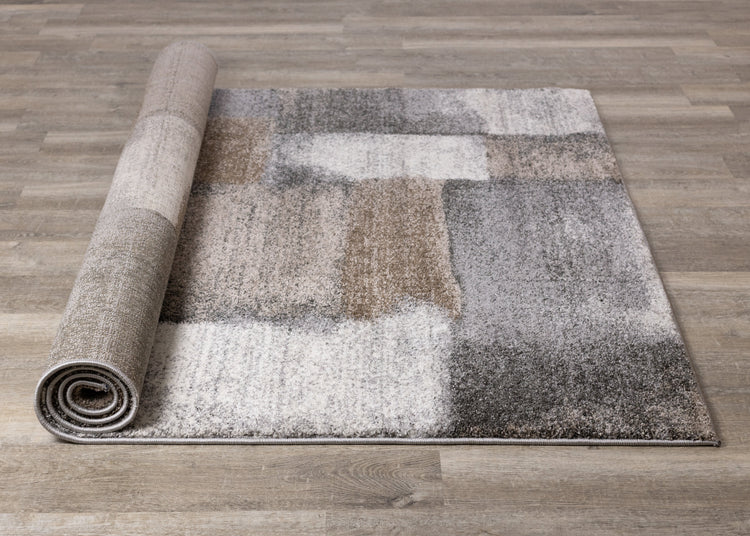 Breeze Grey Simple Patches Rug