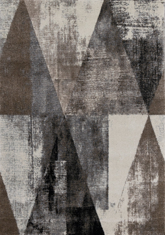 Breeze Cream Brown Grey Robust Triangle Rug