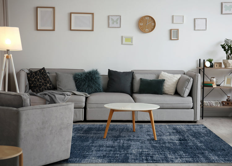 Cathedral Deep Blue Tree Bark Rug