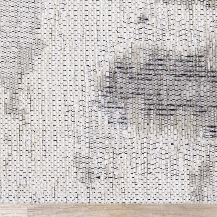 Cathedral Cream Grey Marble Pattern Chenille Rug