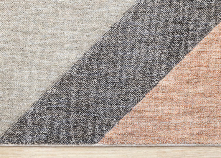 Cora Pink Taupe Geometric Design Rug