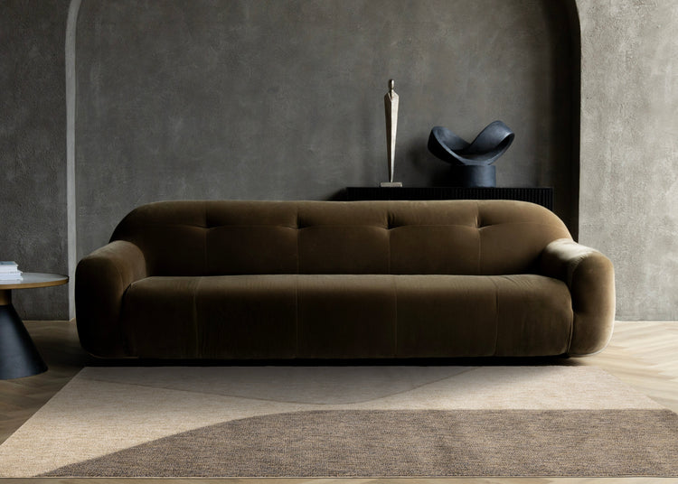Cora Taupe Beige Grey Curvy Design Rug