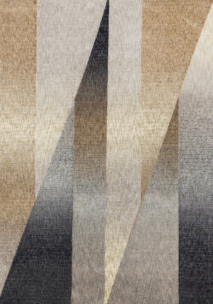 Cora Grey Black Brown Spiky Geometric Design Rug