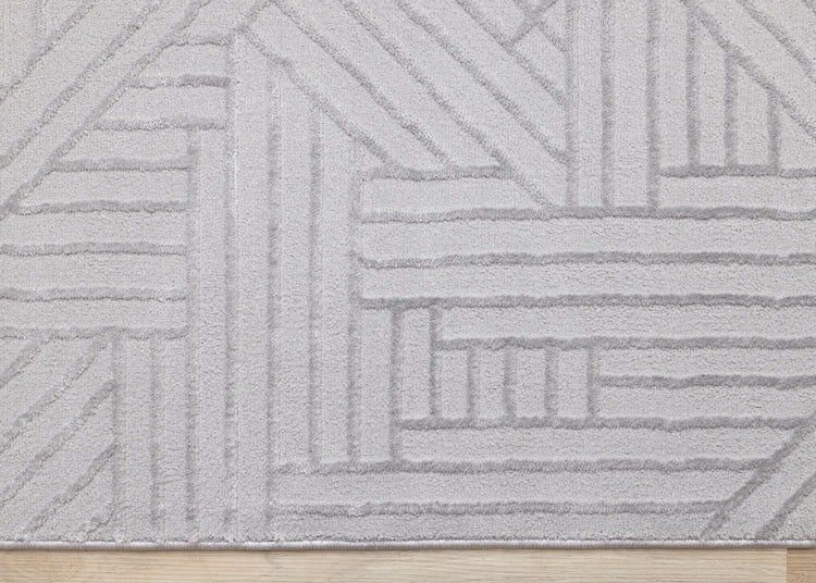 Ellington Grey Abstract Herringbone Design Rug