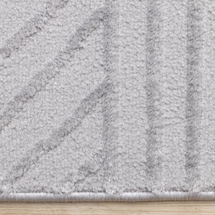 Ellington Grey Abstract Herringbone Design Rug