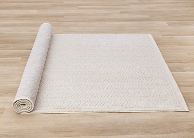 Ellington Cream Herringbone Columns Rug