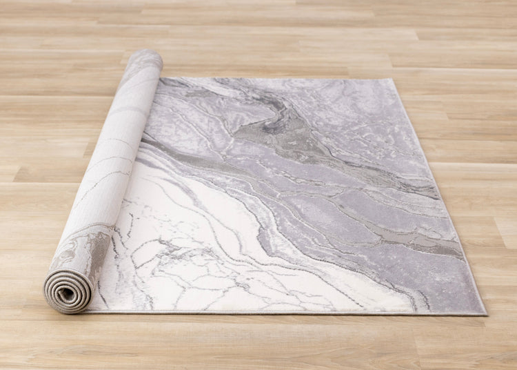Emory Grey White Marble Design Rug