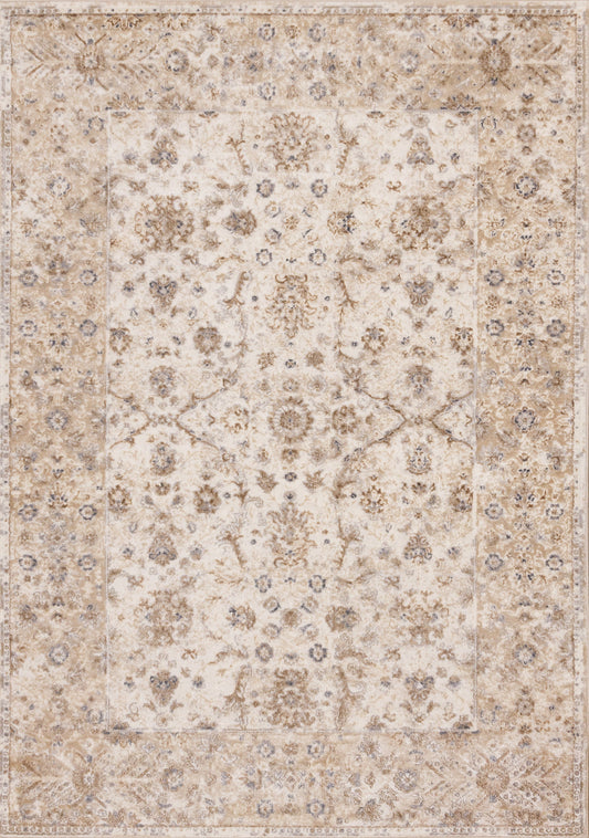 Emory Beige White Grey Elegant Classic Rug