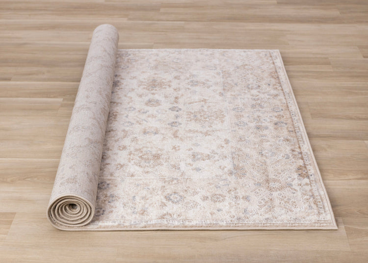 Emory Beige White Grey Elegant Classic Rug