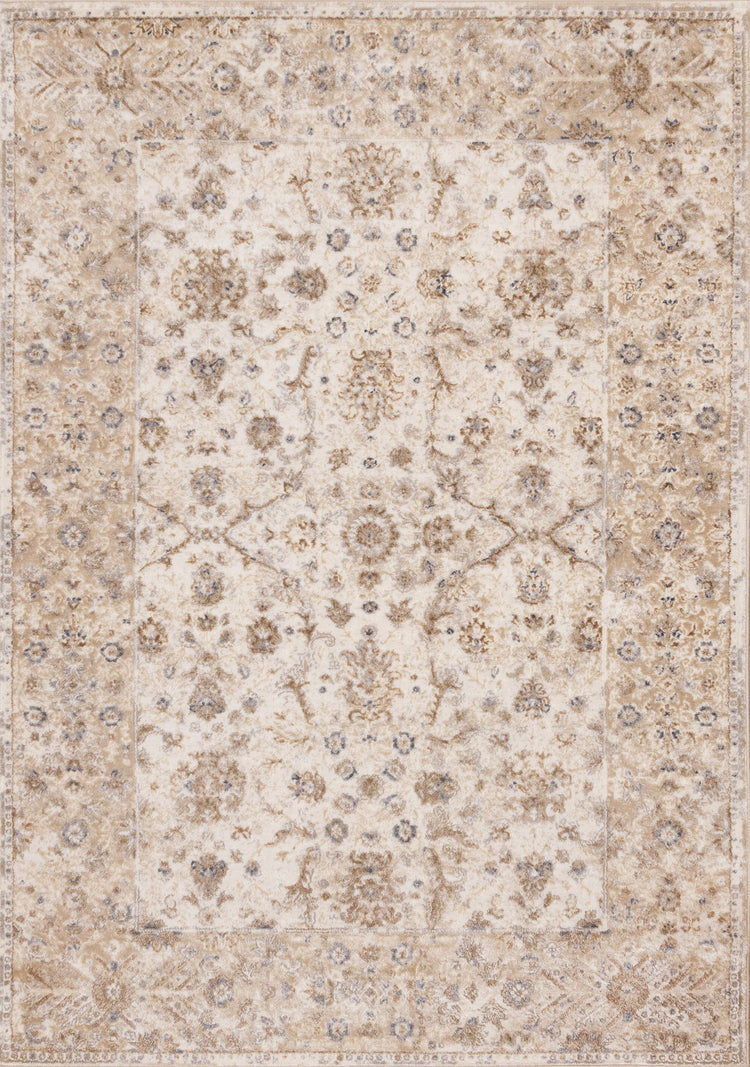 Emory Beige White Grey Elegant Classic Rug