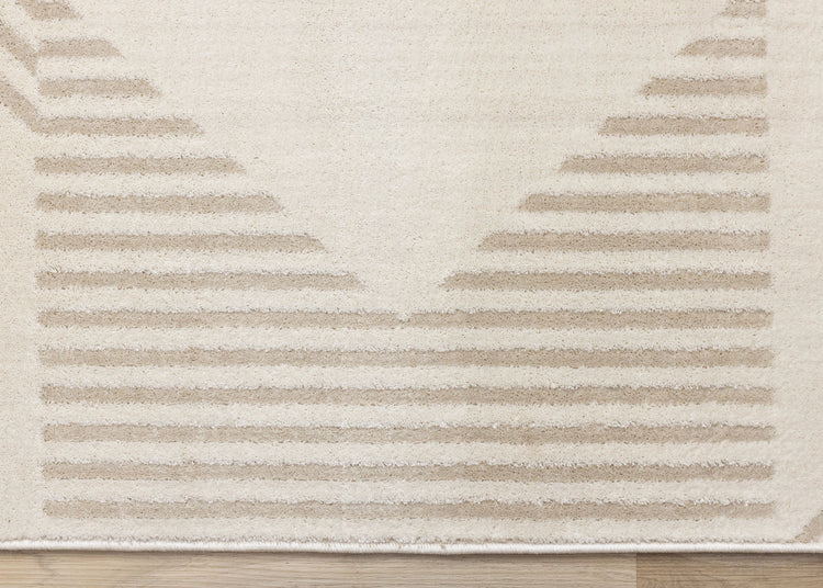 Hayden Cream Beige Contemporary Modern Geometric Rug