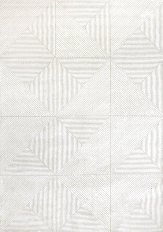 Hayden Light Cream Diamond Block Pattern Rug