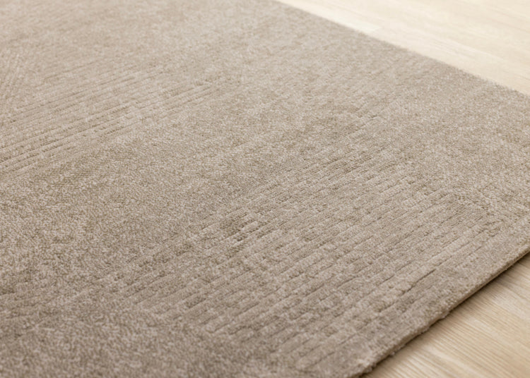 Himalaya Green Taupe Striped Geometric Shapes Rug