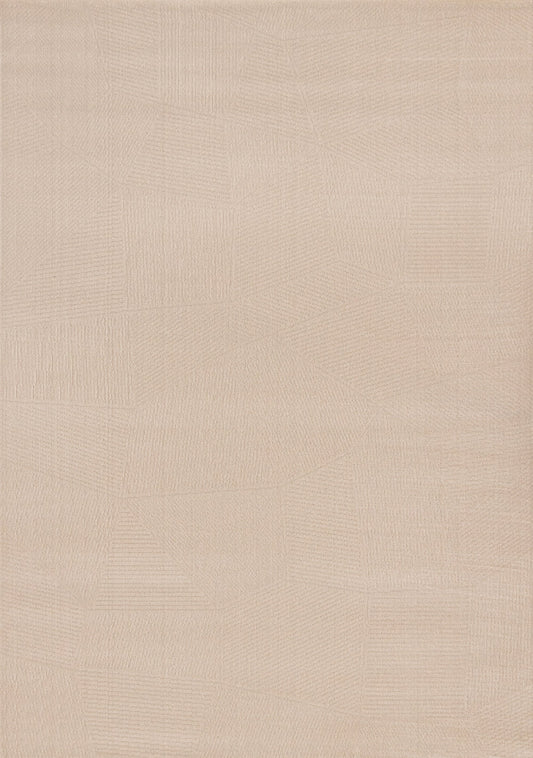Himalaya Taupe Striped Geometric Shapes Rug
