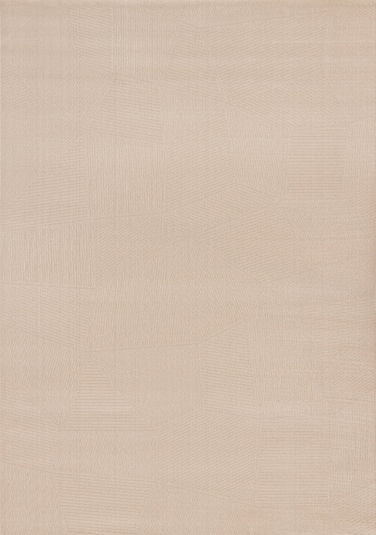 Himalaya Taupe Striped Geometric Shapes Rug
