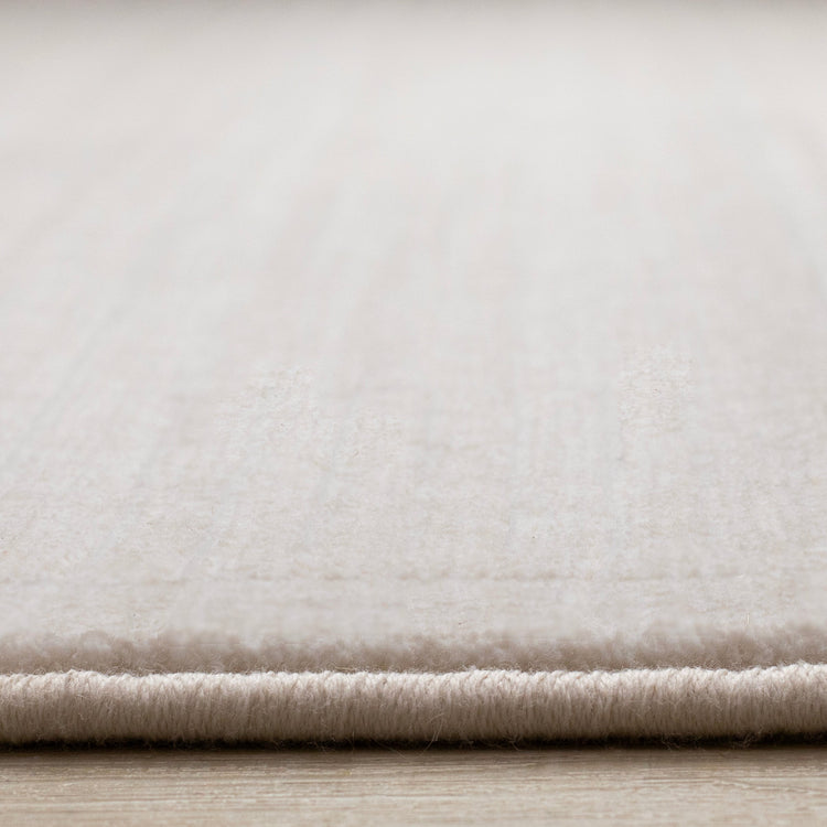Himalaya White Taupe Striped Checkers Rug
