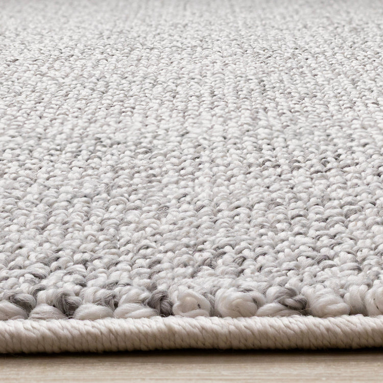 Inga Grey White High Loop Texture Rug