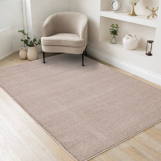 Inga Taupe White High Loop Texture Rug