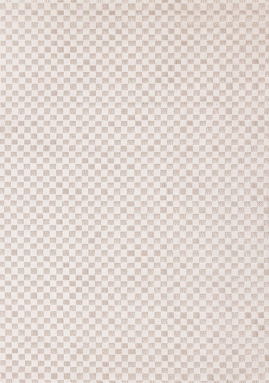 Isla White Beige Checkered Rug
