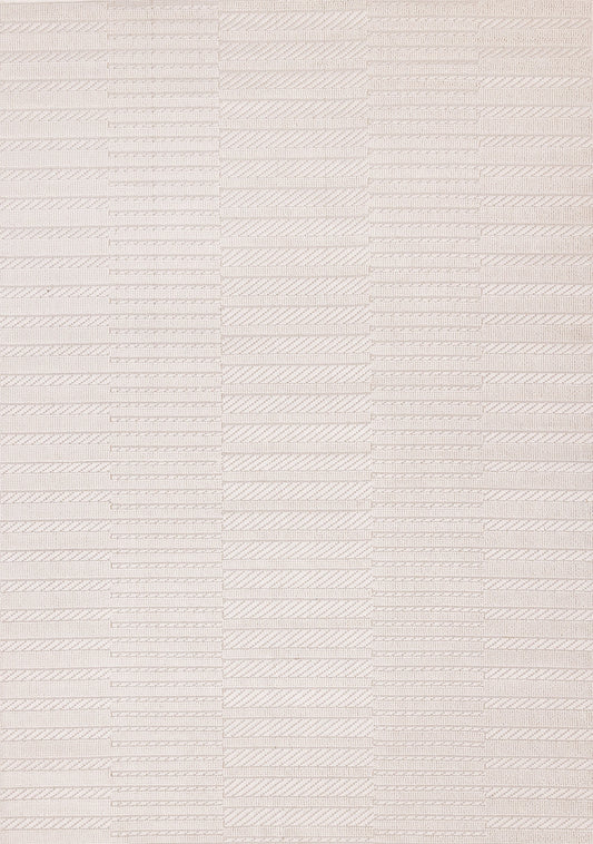 Isla White Striped Columns Rug
