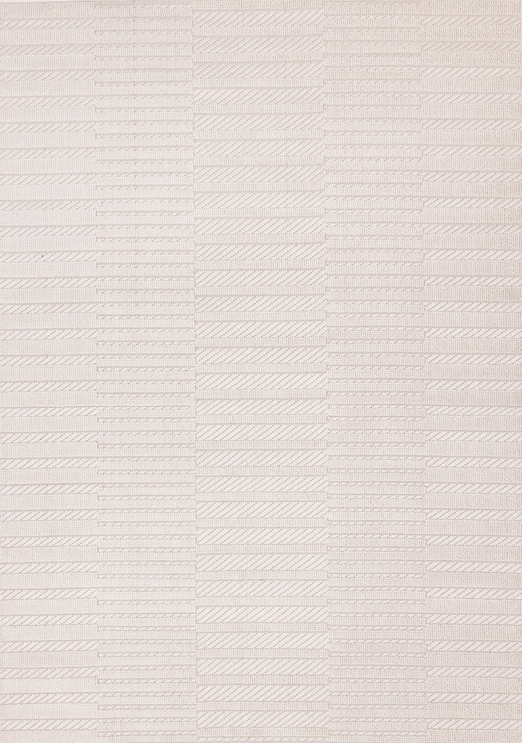 Isla White Striped Columns Rug
