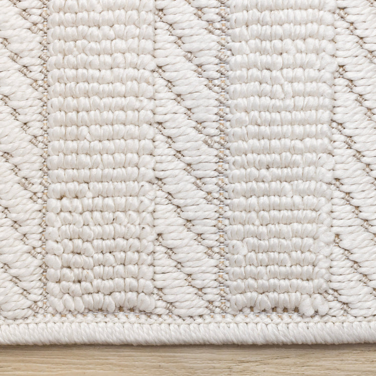 Isla White Striped Columns Rug