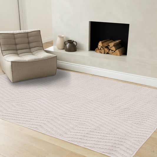 Isla White Diamond Trellis Design Rug