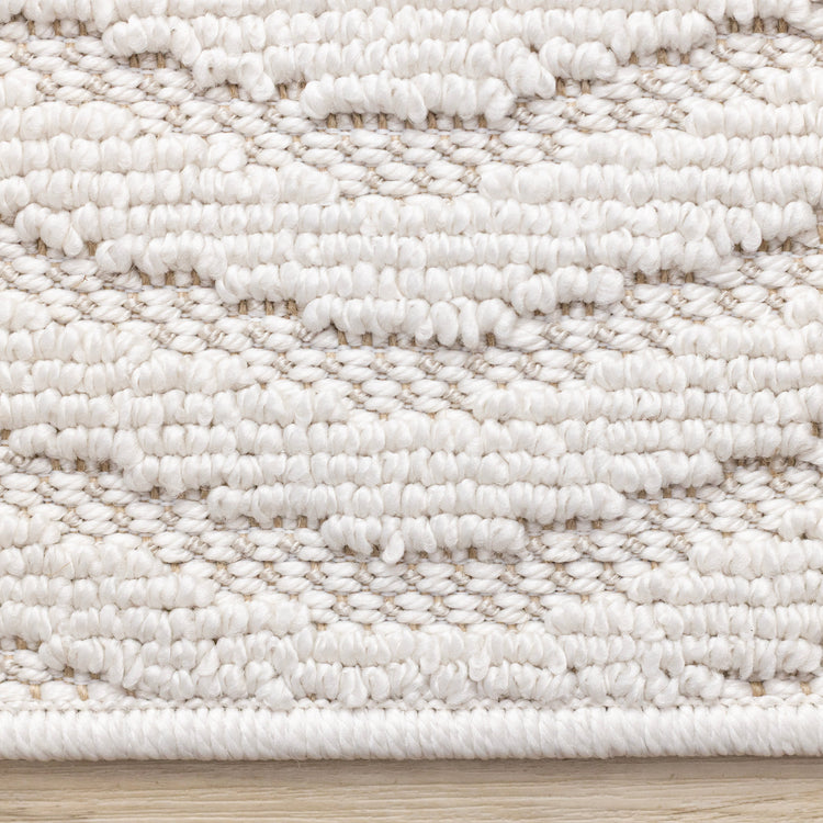 Isla White Diamond Trellis Design Rug