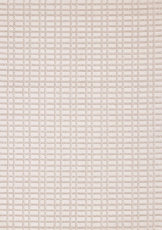 Isla White Taupe Intricate Grid Design Rug