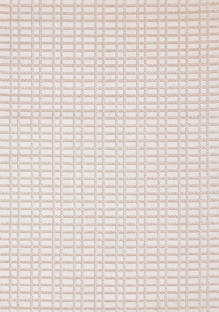 Isla White Taupe Intricate Grid Design Rug