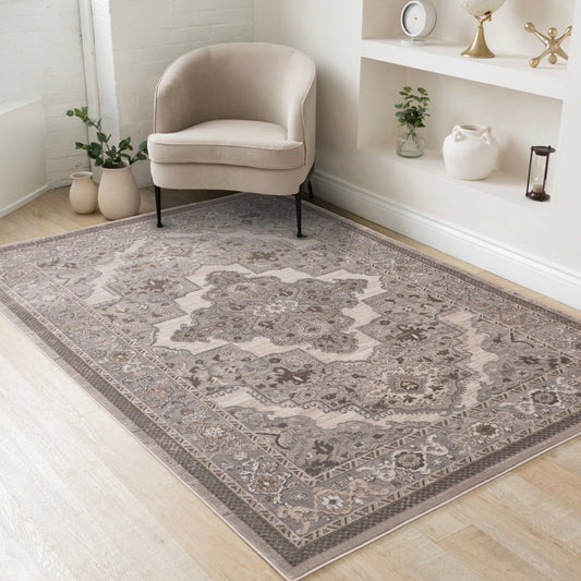 Legacy Taupe White Grey Beige Classic Elegant Rug