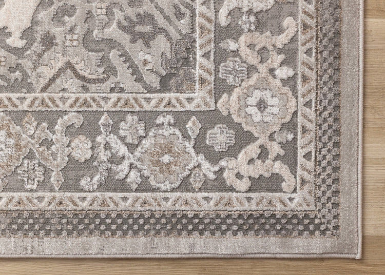 Legacy Taupe White Grey Beige Classic Elegant Rug