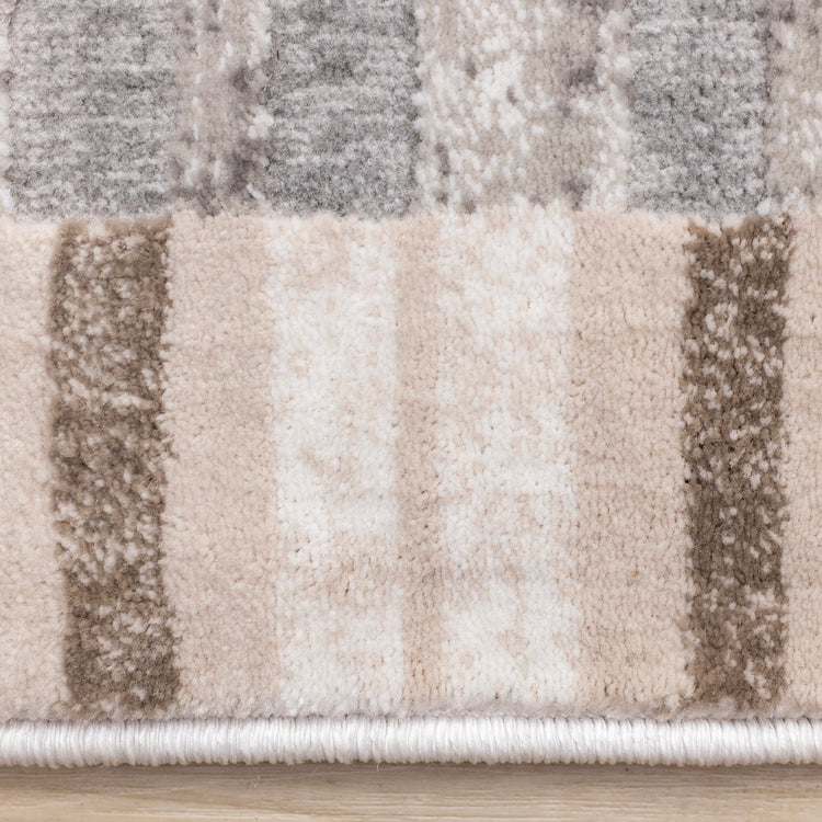 Legacy Taupe Beige Grey Geometric Striped Design Rug