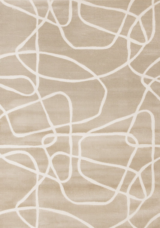 Leo Beige Cream Organic Line Design Rug