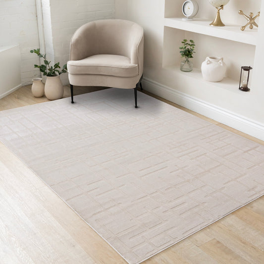 Leo White Lines Design Rug