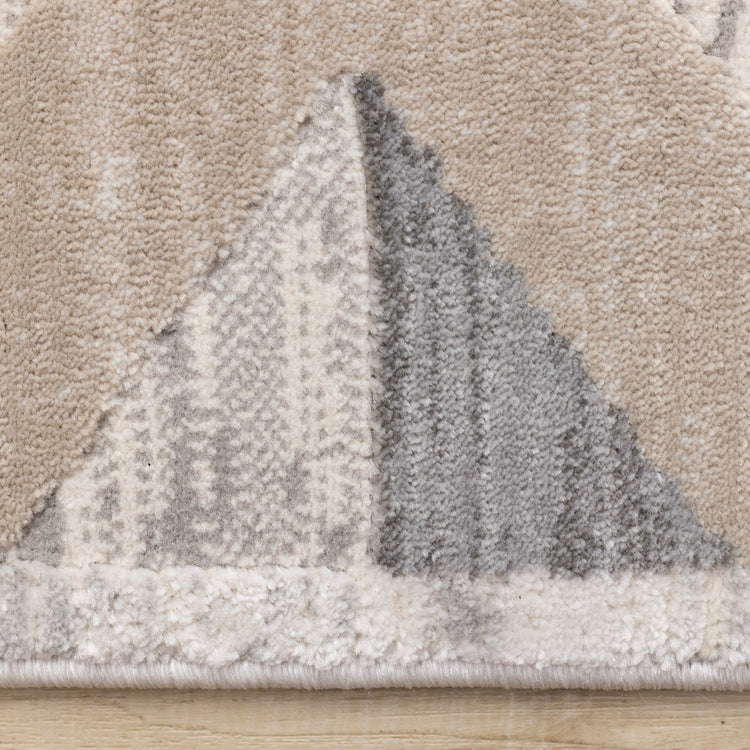 Luca Grey White Beige Modern Geometric Design Rug