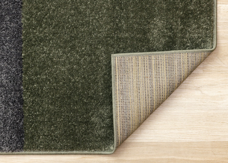 Malibu Green Grey White Modern Geometric Design Rug