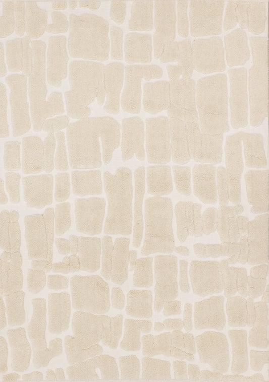 Mareeba Cream White Organic Shattered Design