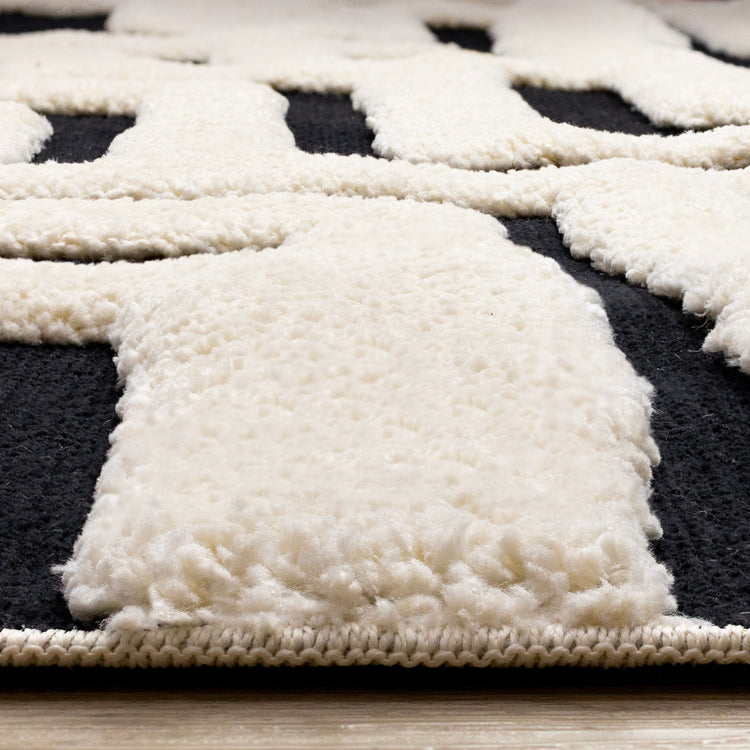 Mareeba White Black Abstract Design Rug