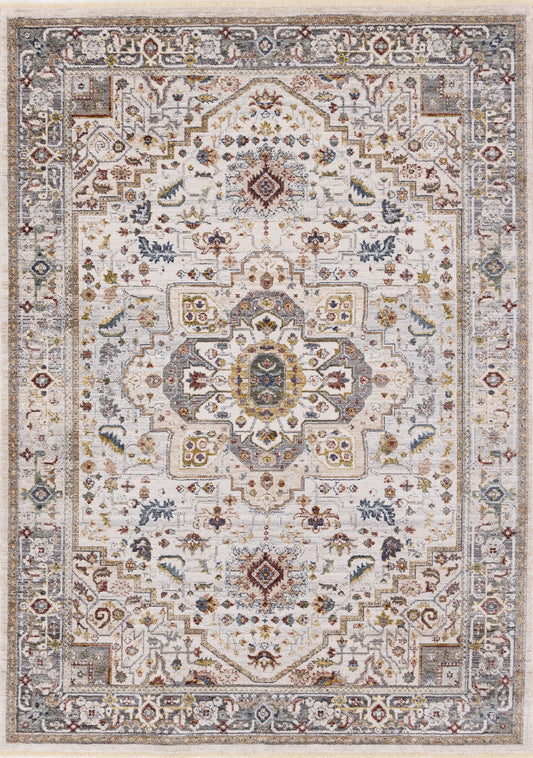 Marisa Cream Beige Floral Medallion Rug