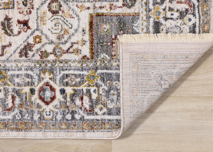 Marisa Cream Beige Floral Medallion Rug