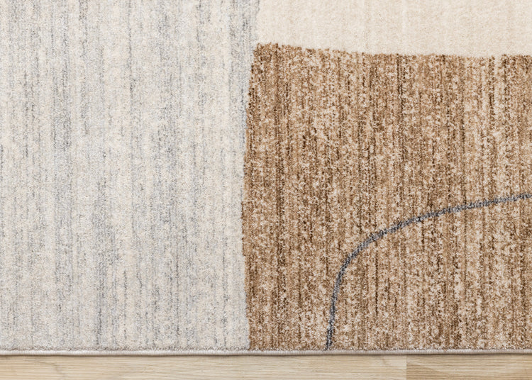 Marisa Grey Brown Cream Geometric Rug