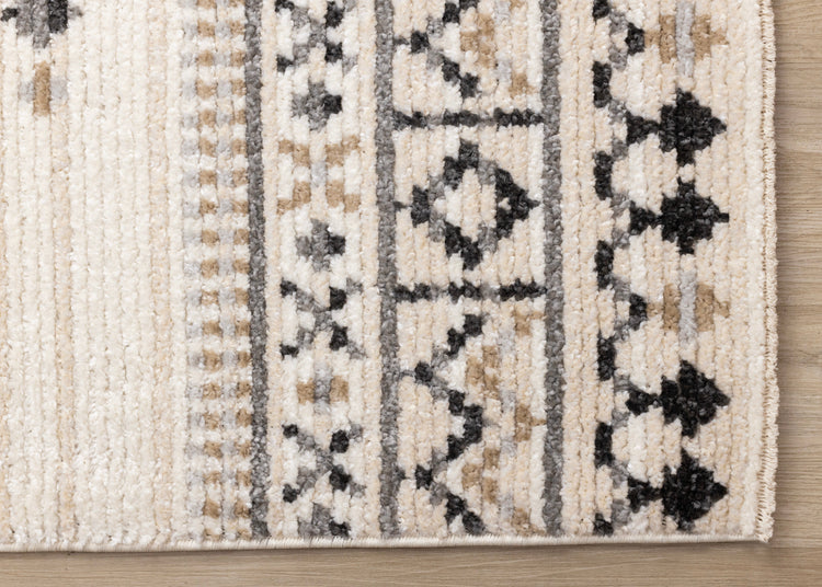 Nala Cream Grey Black Beige Southwestern Pattern Rug