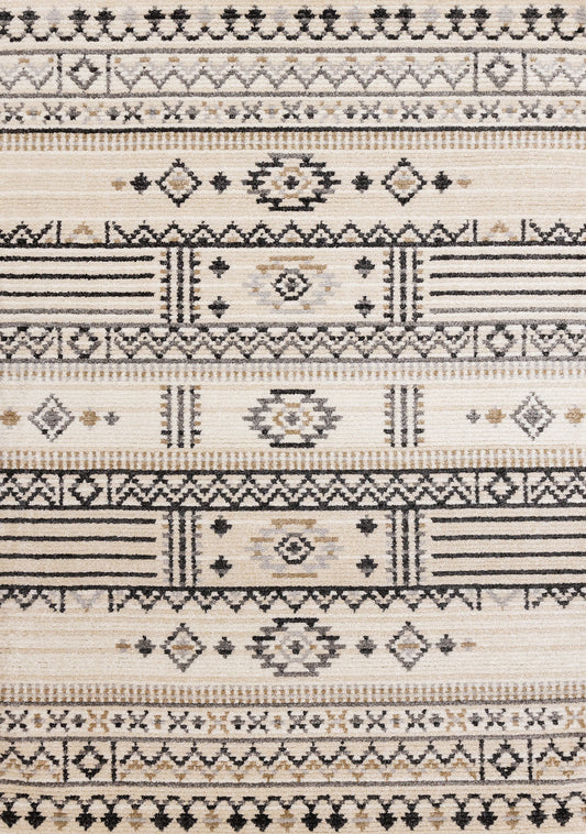 Nala Cream Grey Black Beige Southwestern Pattern Rug
